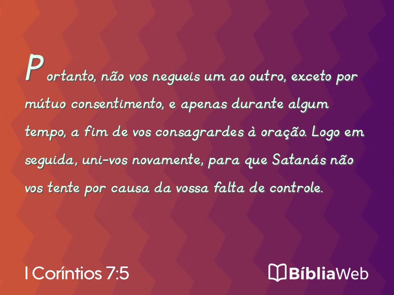I Coríntios 7:5 em imagem para compartilhar