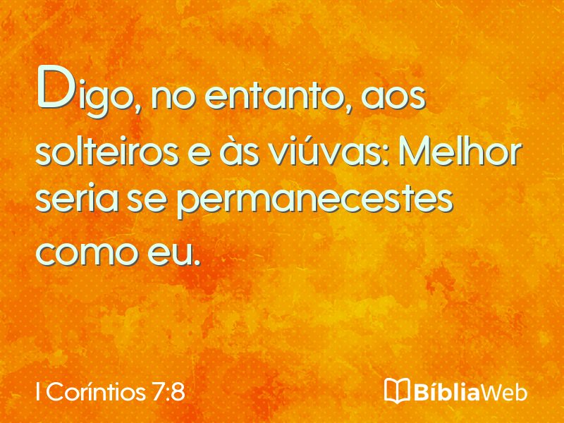 I Coríntios 7:8 em imagem para compartilhar