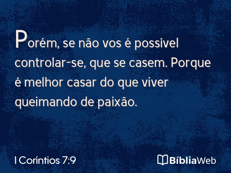 I Coríntios 7:9 em imagem para compartilhar