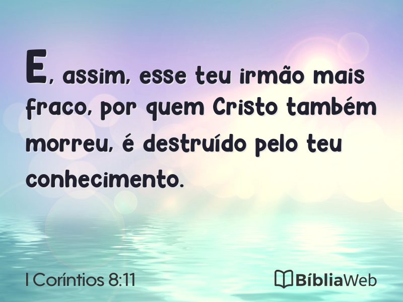 I Coríntios 8:11 em imagem para compartilhar