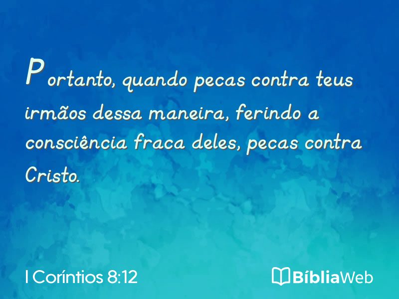 I Coríntios 8:12 em imagem para compartilhar