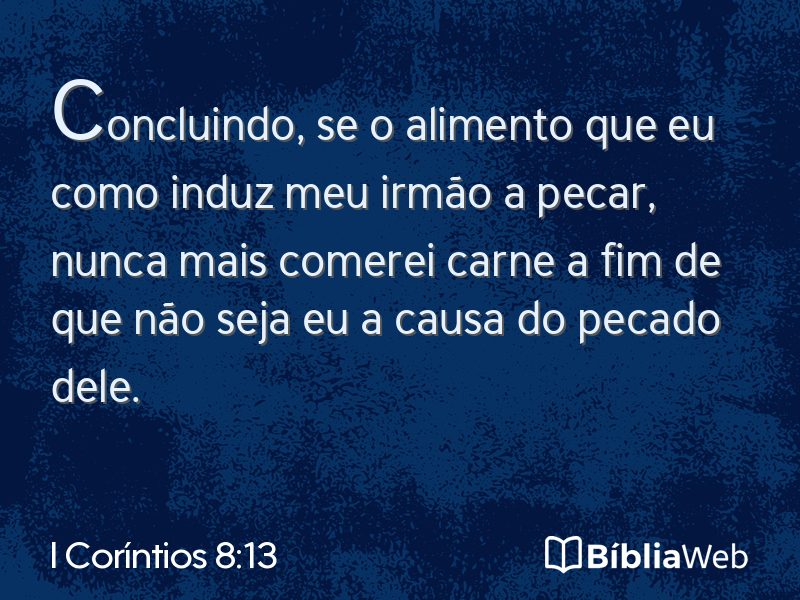 I Coríntios 8:13 em imagem para compartilhar