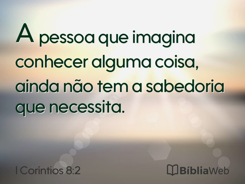 I Coríntios 8:2 em imagem para compartilhar