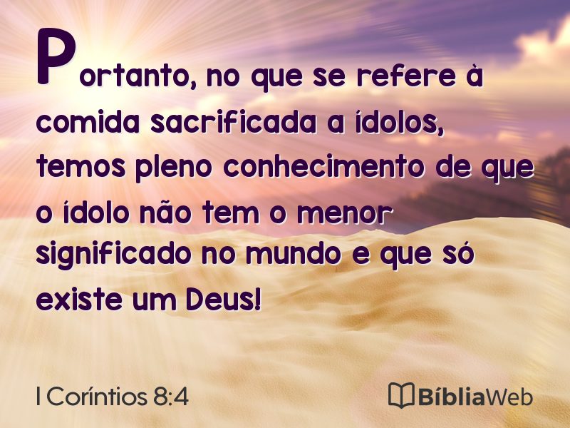 I Coríntios 8:4 em imagem para compartilhar