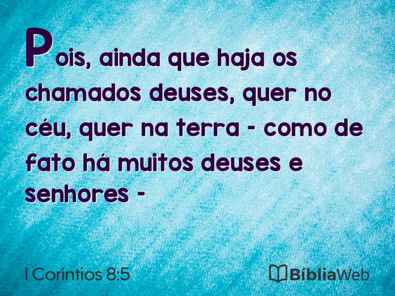 I Coríntios 8:5 em imagem para compartilhar