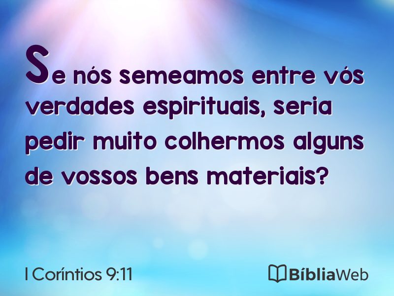 I Coríntios 9:11 em imagem para compartilhar