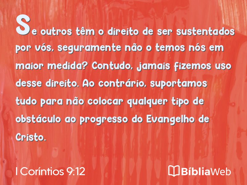 I Coríntios 9:12 em imagem para compartilhar