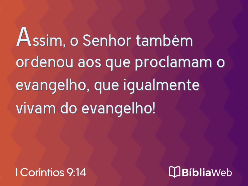I Coríntios 9:14 em imagem para compartilhar