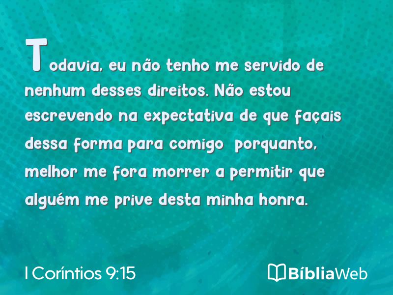 I Coríntios 9:15 em imagem para compartilhar