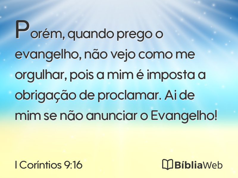 I Coríntios 9:16 em imagem para compartilhar