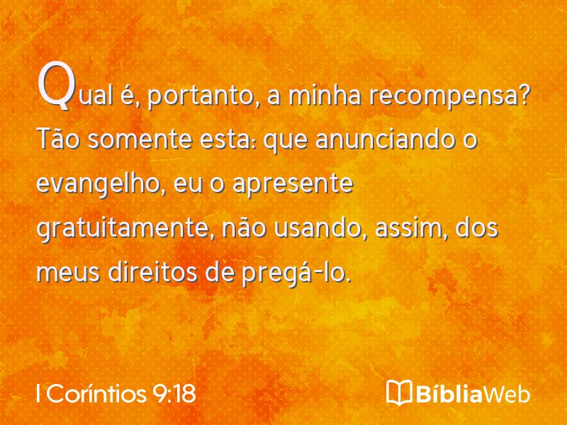 I Coríntios 9:18 em imagem para compartilhar