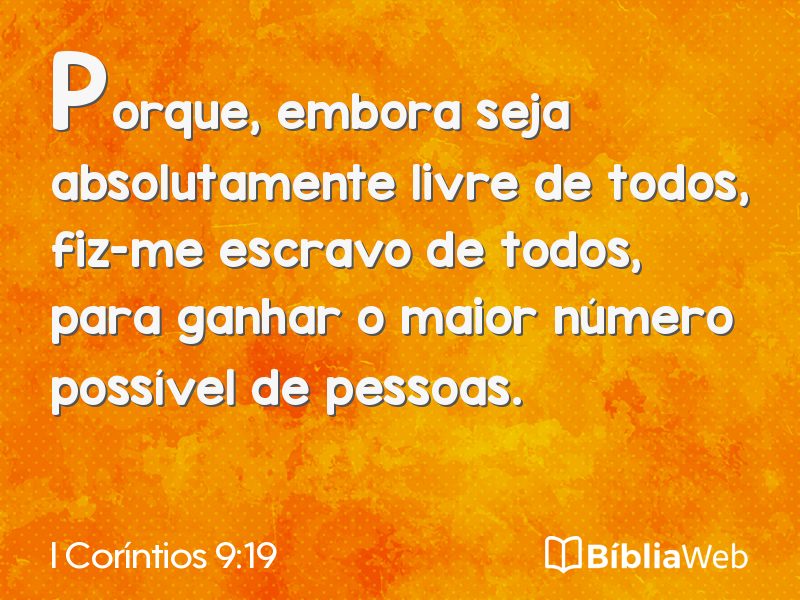 I Coríntios 9:19 em imagem para compartilhar