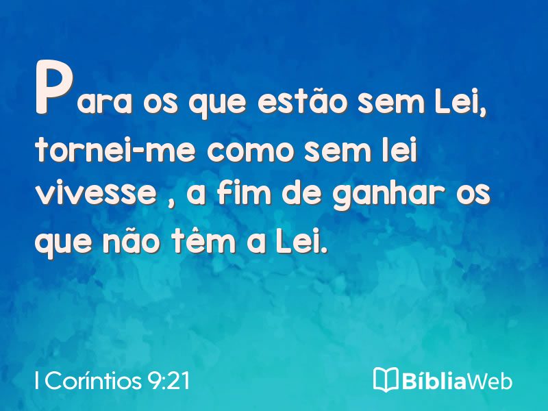 I Coríntios 9:21 em imagem para compartilhar