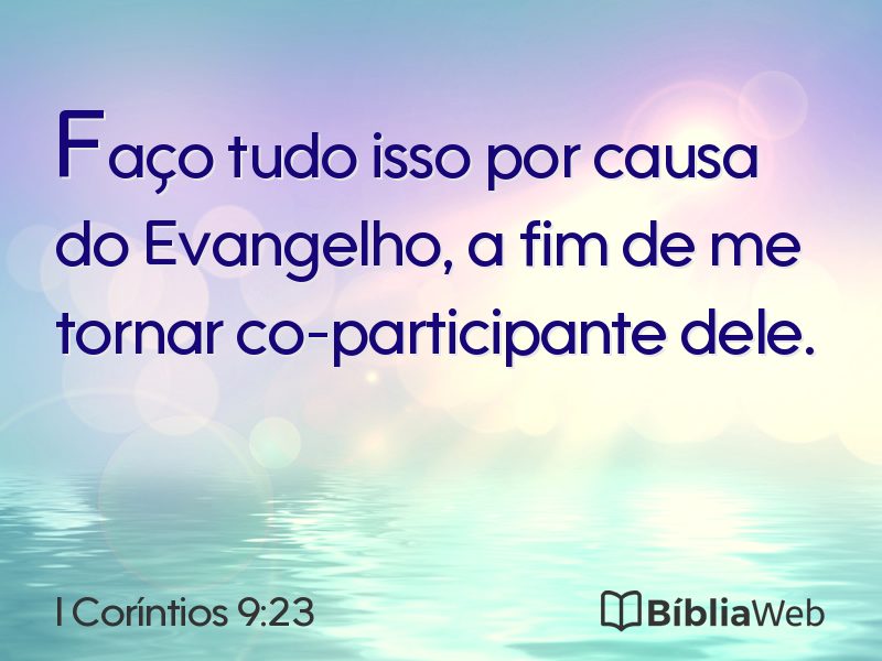 I Coríntios 9:23 em imagem para compartilhar