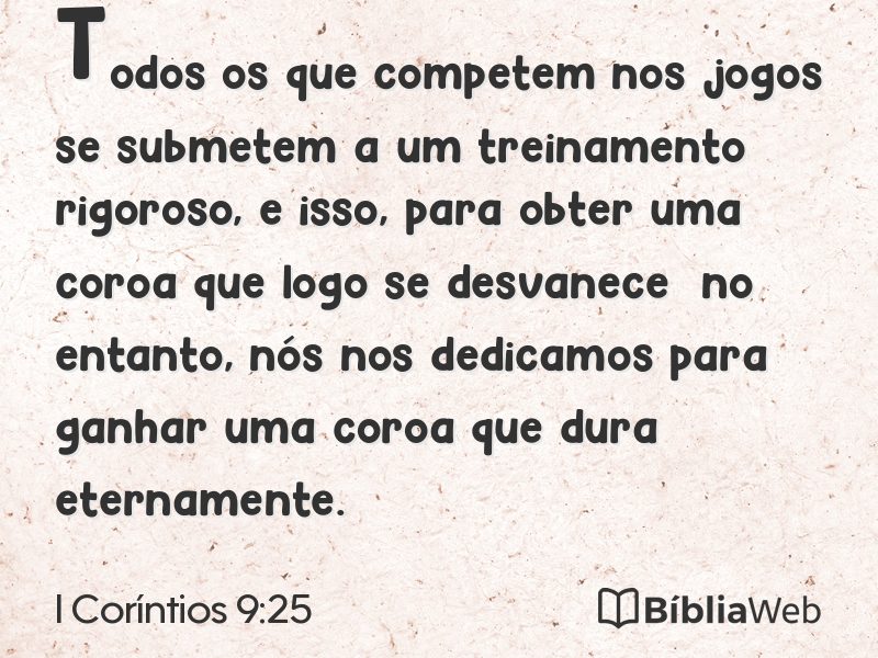 I Coríntios 9:25 em imagem para compartilhar