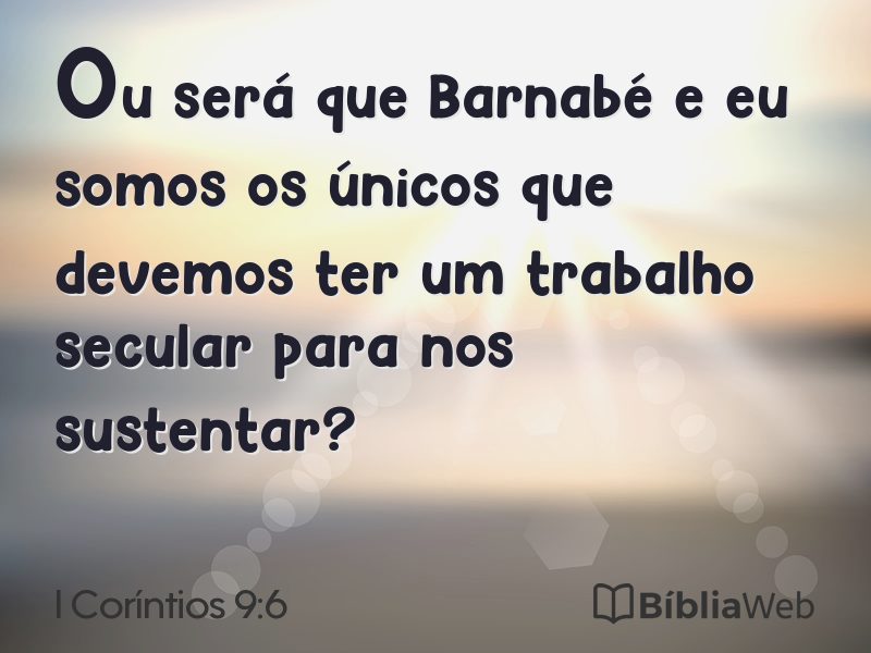 I Coríntios 9:6 em imagem para compartilhar