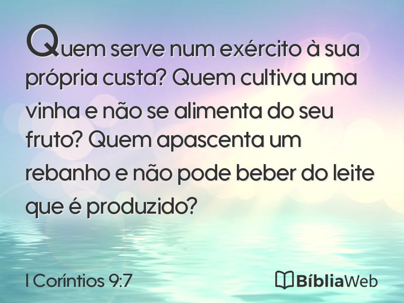 I Coríntios 9:7 em imagem para compartilhar
