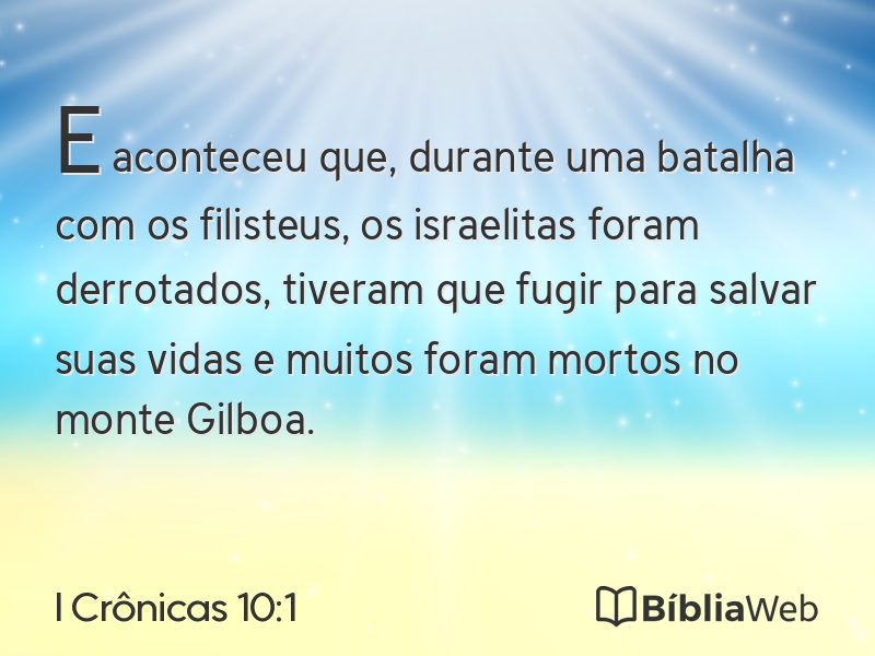 I Crônicas 10:1 em imagem para compartilhar