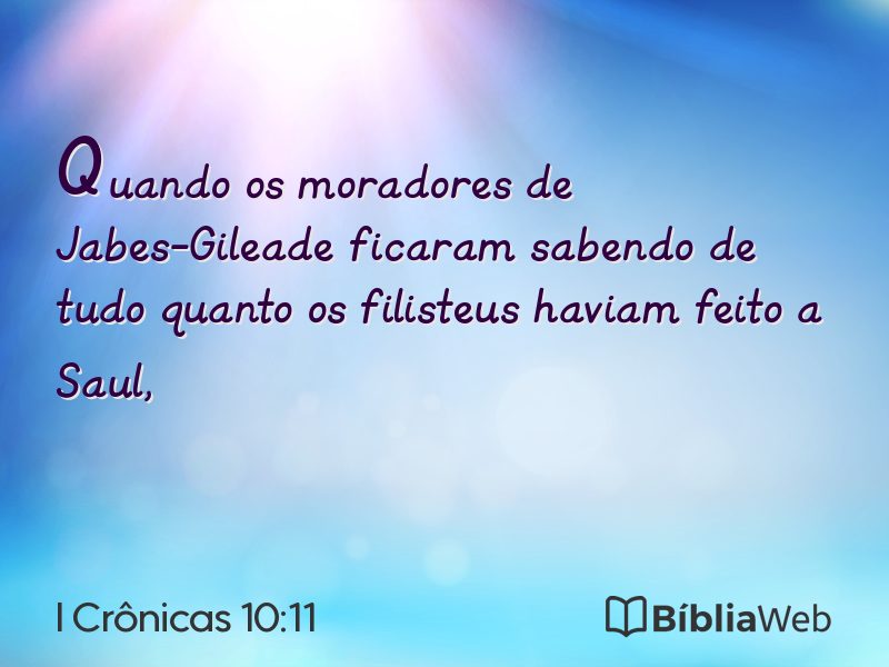 I Crônicas 10:11 em imagem para compartilhar