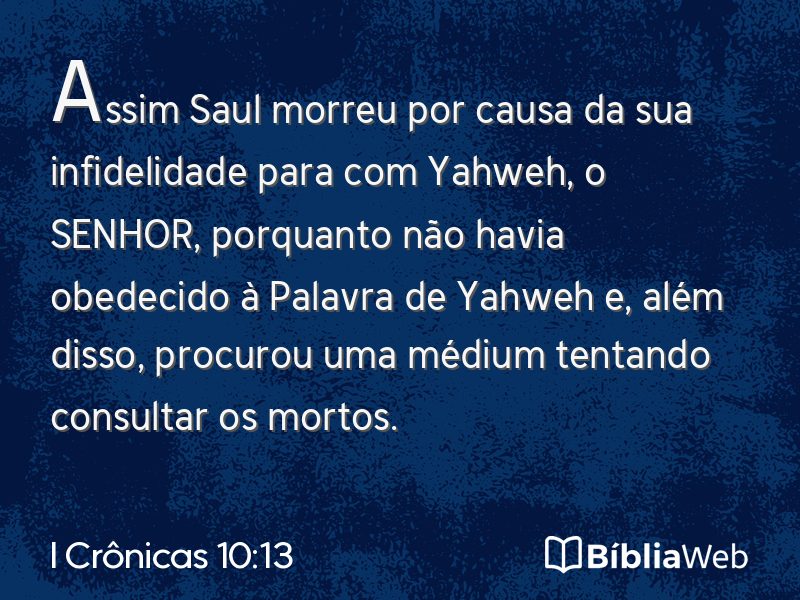 I Crônicas 10:13 em imagem para compartilhar