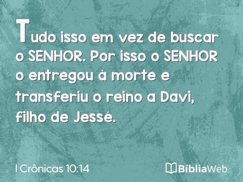 I Crônicas 10:14 em imagem para compartilhar