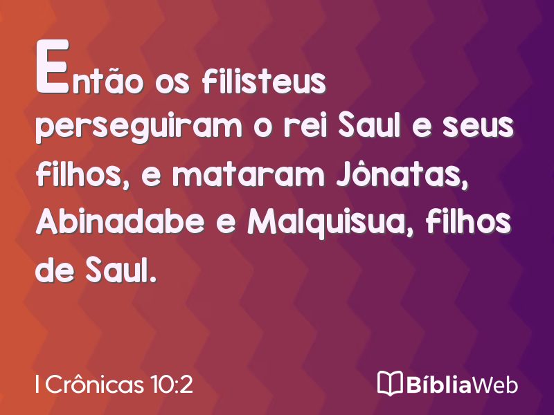I Crônicas 10:2 em imagem para compartilhar