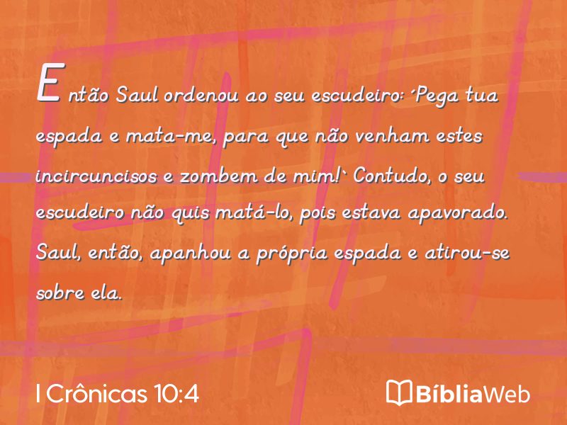 I Crônicas 10:4 em imagem para compartilhar