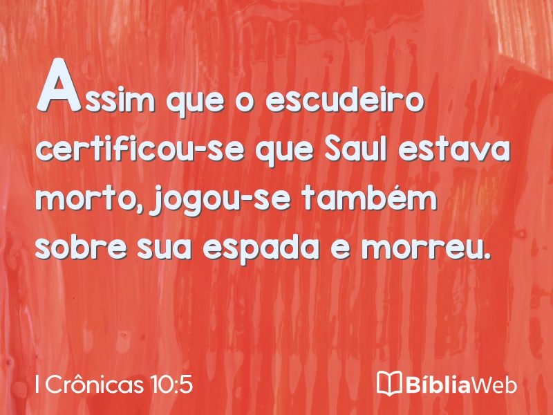 I Crônicas 10:5 em imagem para compartilhar