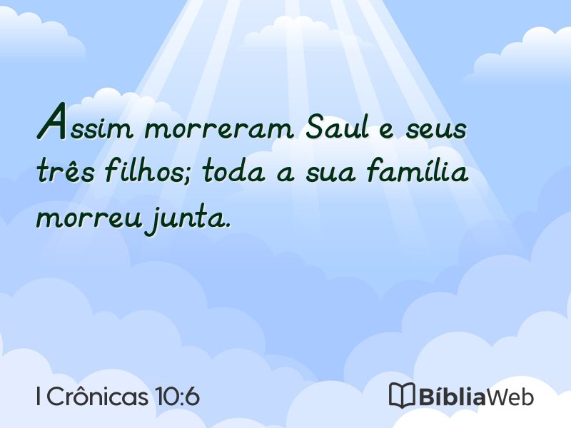 I Crônicas 10:6 em imagem para compartilhar