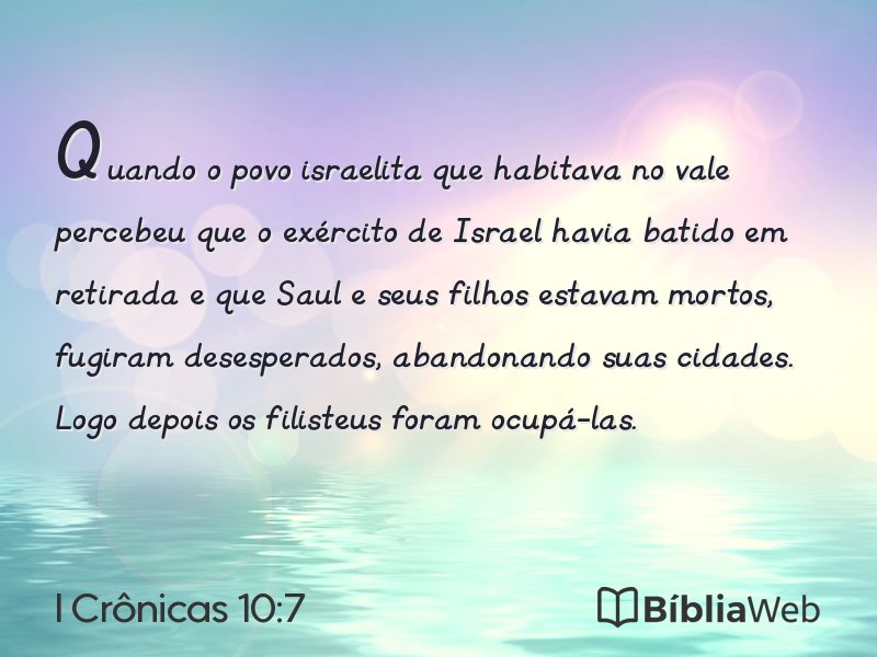 I Crônicas 10:7 em imagem para compartilhar