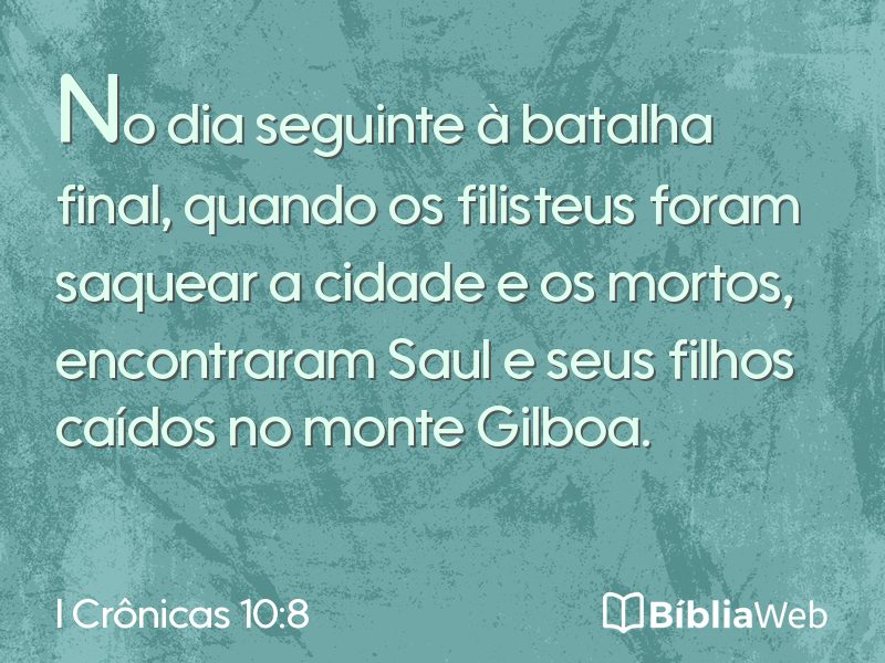 I Crônicas 10:8 em imagem para compartilhar