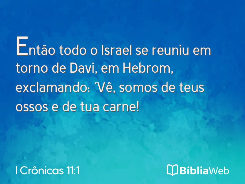 I Crônicas 11:1 em imagem para compartilhar