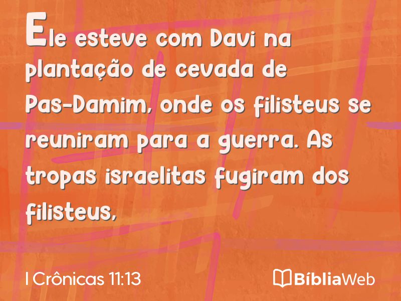 I Crônicas 11:13 em imagem para compartilhar