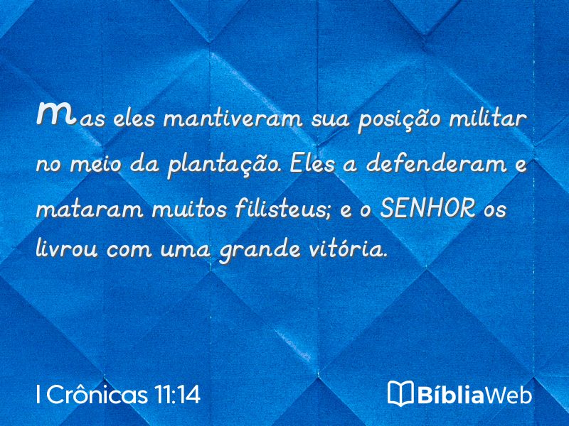 I Crônicas 11:14 em imagem para compartilhar