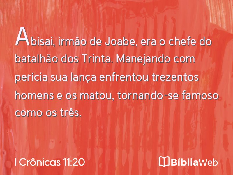 I Crônicas 11:20 em imagem para compartilhar