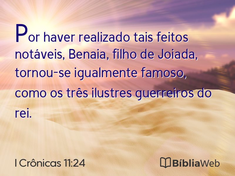 I Crônicas 11:24 em imagem para compartilhar