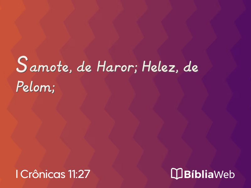 I Crônicas 11:27 em imagem para compartilhar