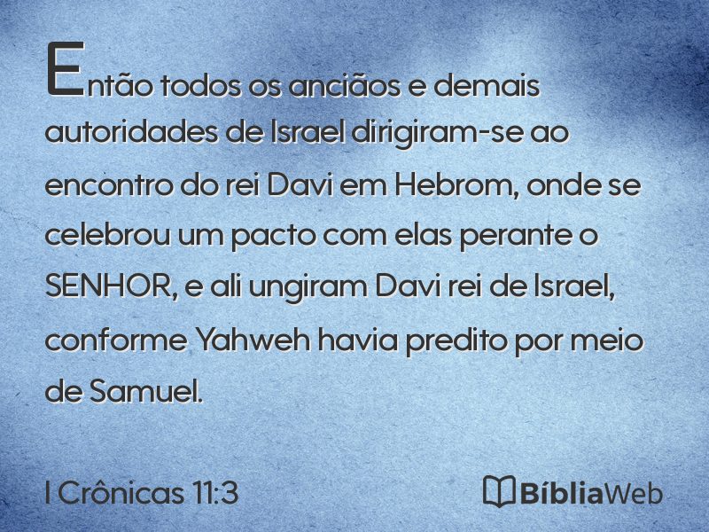 I Crônicas 11:3 em imagem para compartilhar