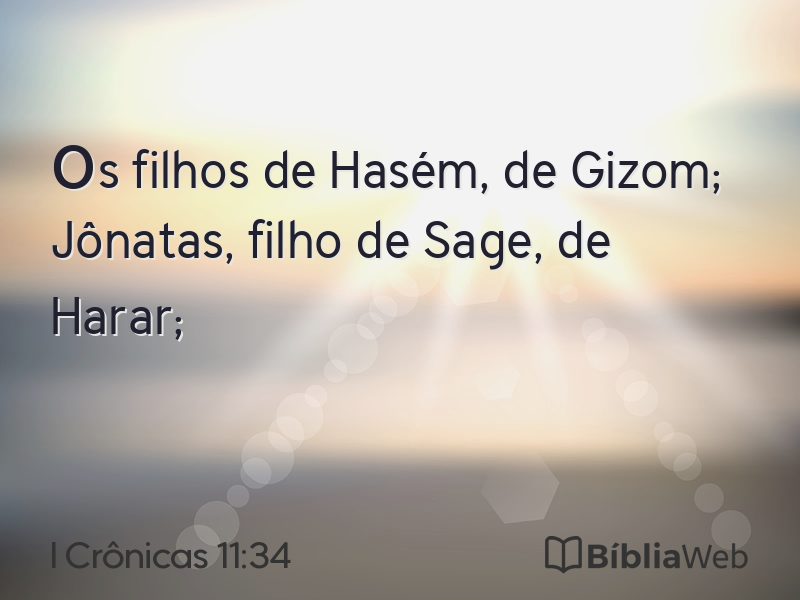 I Crônicas 11:34 em imagem para compartilhar