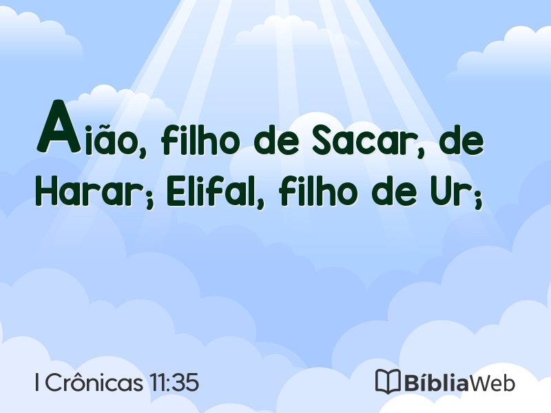 I Crônicas 11:35 em imagem para compartilhar