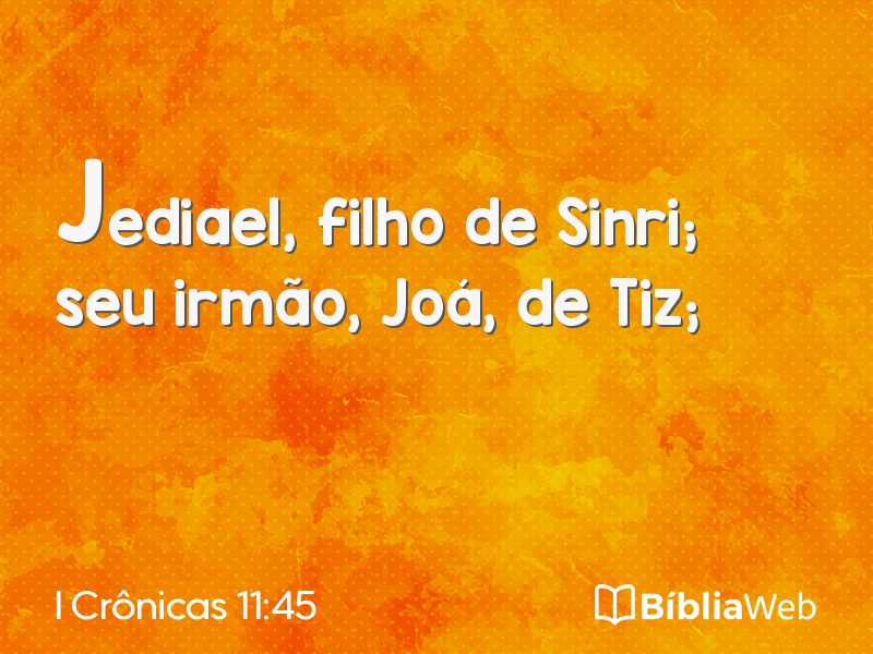 I Crônicas 11:45 em imagem para compartilhar