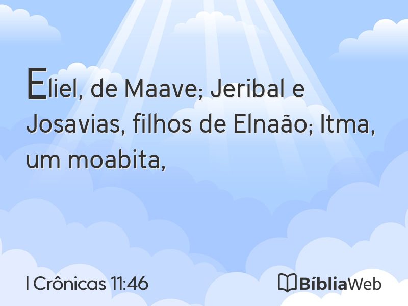 I Crônicas 11:46 em imagem para compartilhar
