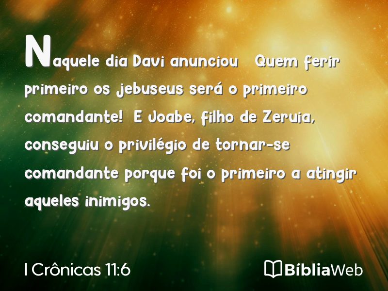 I Crônicas 11:6 em imagem para compartilhar