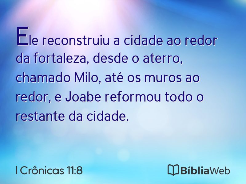 I Crônicas 11:8 em imagem para compartilhar