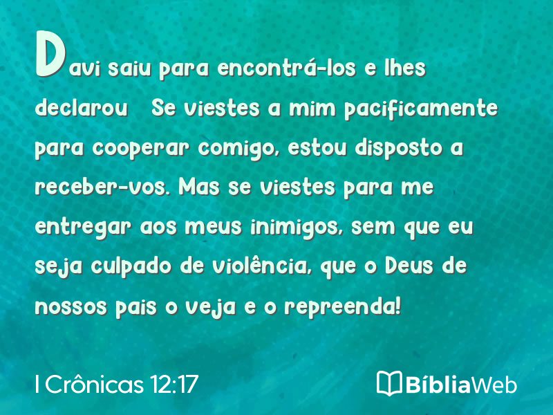 I Crônicas 12:17 em imagem para compartilhar