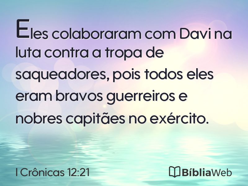 I Crônicas 12:21 em imagem para compartilhar
