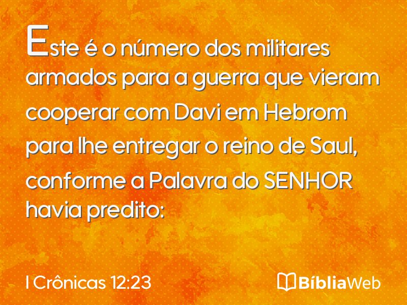 I Crônicas 12:23 em imagem para compartilhar