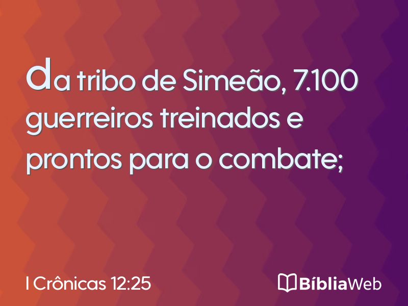 I Crônicas 12:25 em imagem para compartilhar