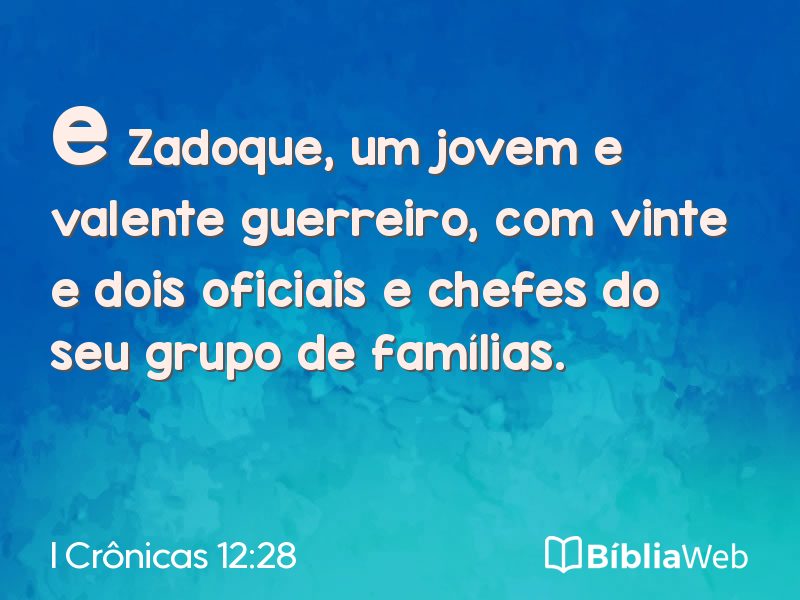 I Crônicas 12:28 em imagem para compartilhar