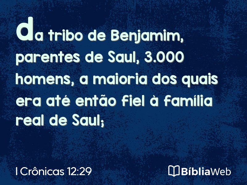 I Crônicas 12:29 em imagem para compartilhar